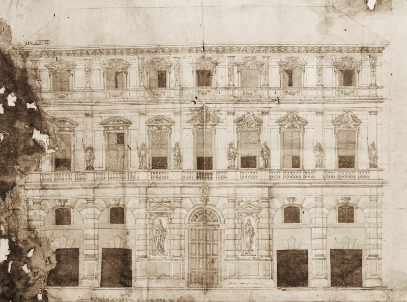 Lanfranchi, Disegno architettonico per palazzo di citta, Torino, AFFTM 264 6757